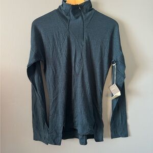 Nau long sleeve pullover Poseidon stripe merino wool and ten so blend base layer